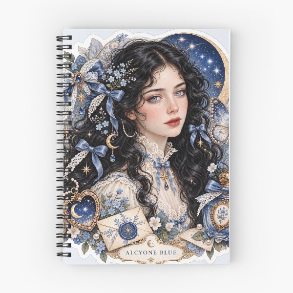 Item preview, Celestial Moon Woman – Victorian Botanical Fantasy Portrait designed and sold by Alcyone-Blue.