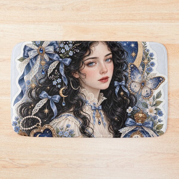 Item preview, Celestial Moon Woman – Victorian Botanical Fantasy Portrait designed and sold by Alcyone-Blue.