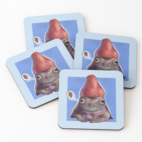 Item preview, Cute frog with strawberry original digital art designed and sold by Anastasiia Zhalii.