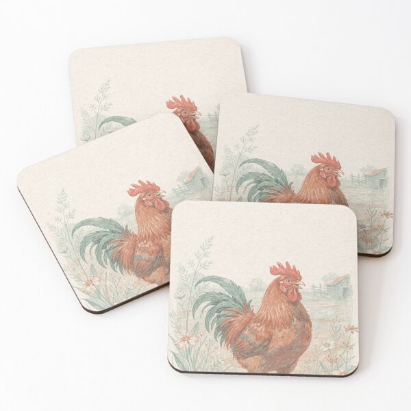 Item preview, Rooster Whimsical Farm Fauna Art Print designed and sold by Carnival Posters.