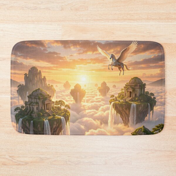 Item preview, A sleek and Graceful Pegasus Soars above the City in the Clouds designed and sold by Fanta-sticky.