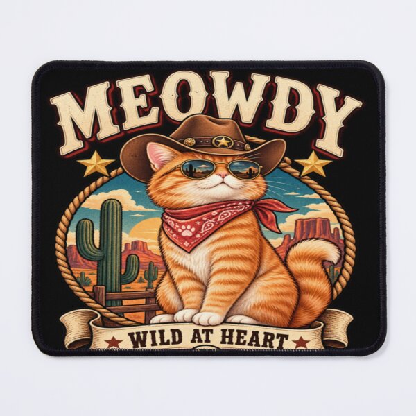 Item preview,  Meowdy Cowboy Cat Funny Western Cat Retro Cat Lover Design designed and sold by TulipsArtDesigns .