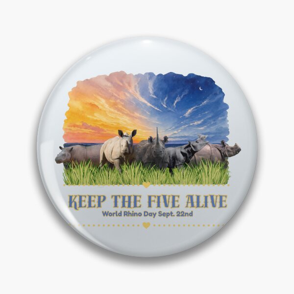 Item preview, Keep the Five Alive - World Rhino Day Conservation Art designed and sold by Nightshade Pixie Creations.