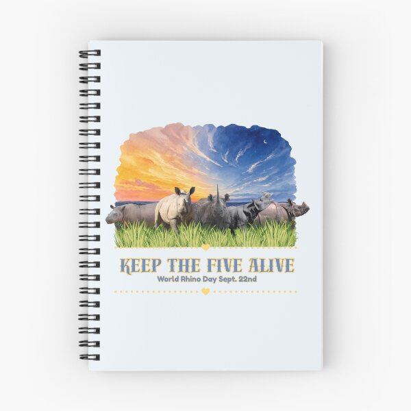 Item preview, Keep the Five Alive - World Rhino Day Conservation Art designed and sold by Nightshade Pixie Creations.