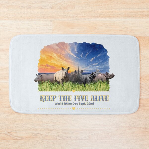 Item preview, Keep the Five Alive - World Rhino Day Conservation Art designed and sold by Nightshade Pixie Creations.