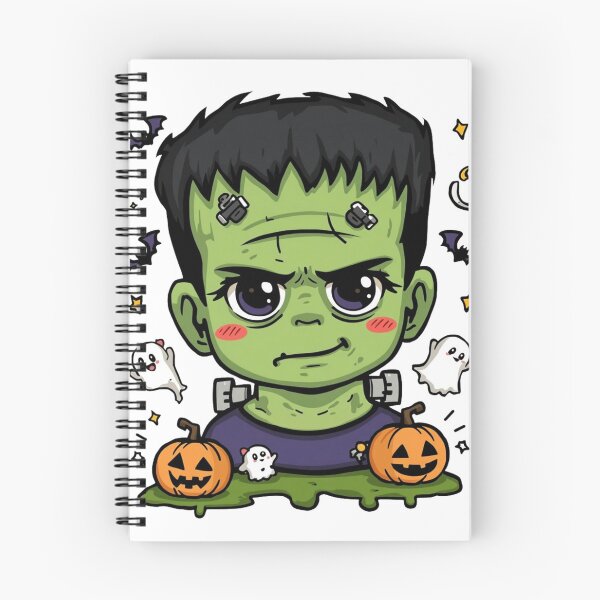 Item preview, Kawaii Frankenstein Halloween Pattern – Cute Monster, Pumpkins & Bats designed and sold by AvalonTshirts.