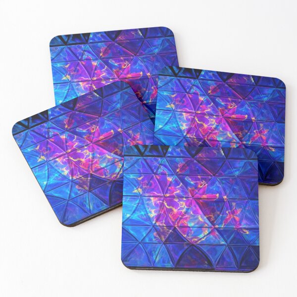 Item preview, Neon blue, yellow and pink swirls in triangles designed and sold by KingsArtworx 2.