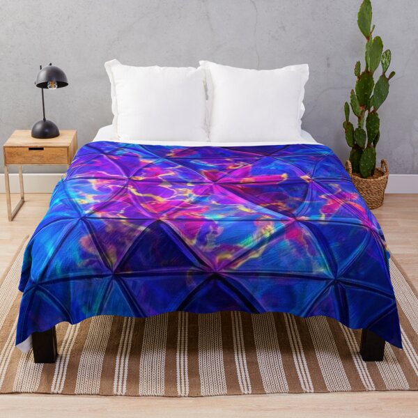 Item preview, Neon blue, yellow and pink swirls in triangles designed and sold by KingsArtworx 2.