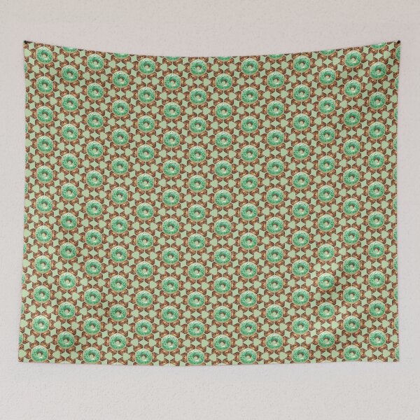 Item preview, Princess Donut - Repeating Geometric - Green on Green designed and sold by QuiltPaperScissors.