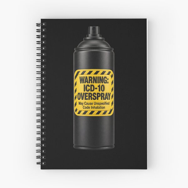 Item preview, WARNING ICD-10 OVERSPRAY Funny Medical Coder Sticker - Medical Coding Humor designed and sold by BlackAndBrown.