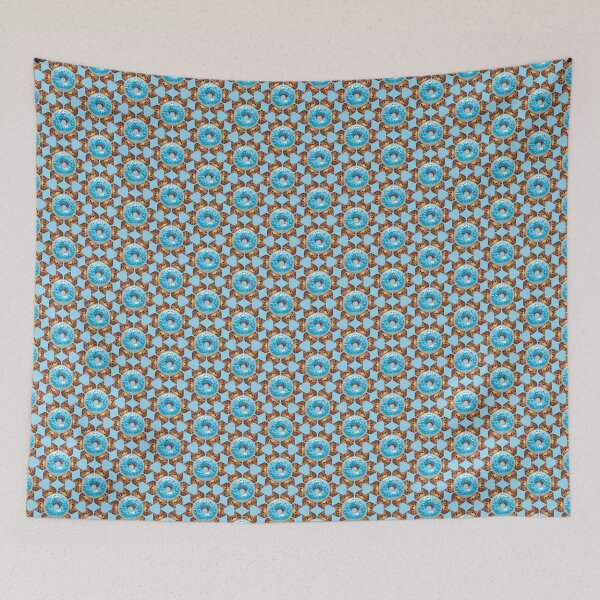 Item preview, Princess Donut - Repeating Geometric - Blue on Blue designed and sold by QuiltPaperScissors.
