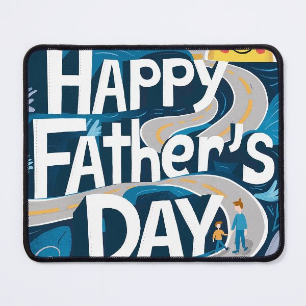 Item preview, Happy Father's Day - Father and Child Journey Illustration with Smiling Sun designed and sold by Elite Wall Art.