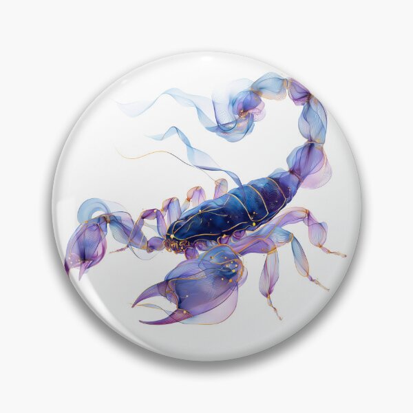 Item preview, Celestial Scorpio Zodiac Scorpion – Blue, Violet & Gold Astrology Art designed and sold by NinthLantern.