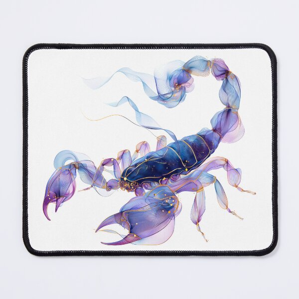 Item preview, Celestial Scorpio Zodiac Scorpion – Blue, Violet & Gold Astrology Art designed and sold by NinthLantern.