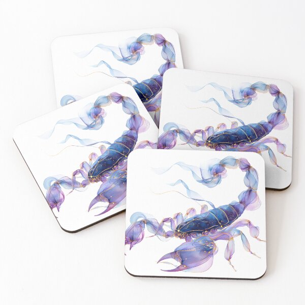 Item preview, Celestial Scorpio Zodiac Scorpion – Blue, Violet & Gold Astrology Art designed and sold by NinthLantern.