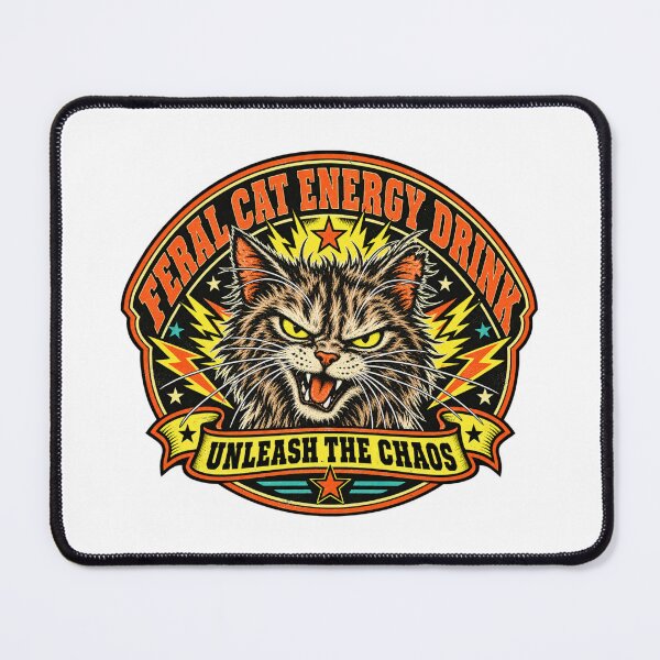 Item preview, Feral Cat Energy Drink Parody Logo Tee designed and sold by Inkworksbyshery.