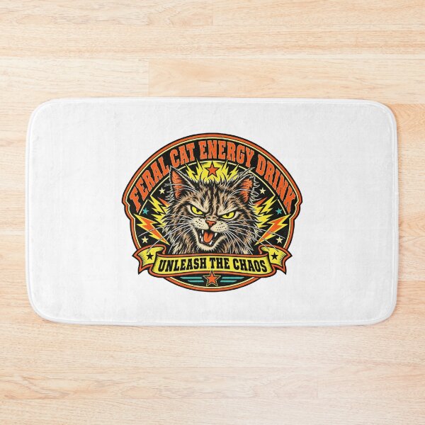 Item preview, Feral Cat Energy Drink Parody Logo Tee designed and sold by Inkworksbyshery.