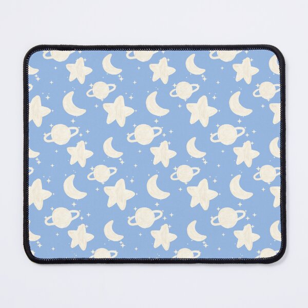 Item preview, Celestial Dreams Hand-Painted Space Pattern |  Soft Blue Galaxy Nursery Star and Moon Pattern | Cute Hand-Drawn Universe for Kids and Babies designed and sold by VivaFy.