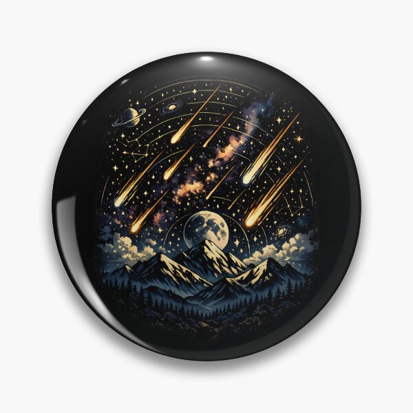 Item preview, Brilliant meteor shower over the mountains designed and sold by Daily Quirk.