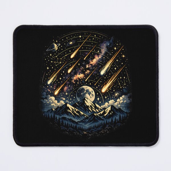 Item preview, Brilliant meteor shower over the mountains designed and sold by Daily Quirk.
