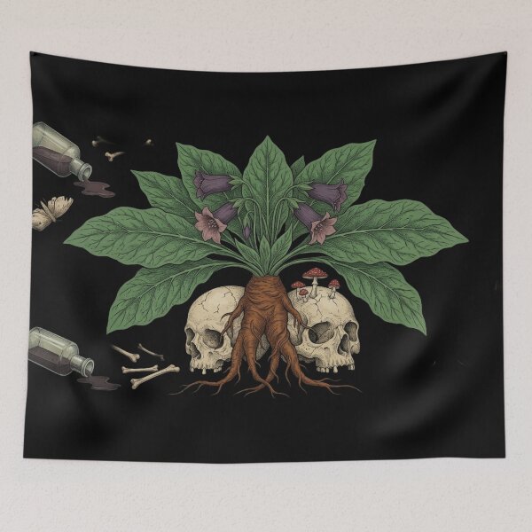Item preview, Mandrake Dark Botanical Gothic Poison Root Art designed and sold by The Wicked Herbarium.