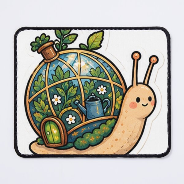 Item preview, Whimsical Garden Snail – Cozy Greenhouse Sticker designed and sold by denybz.