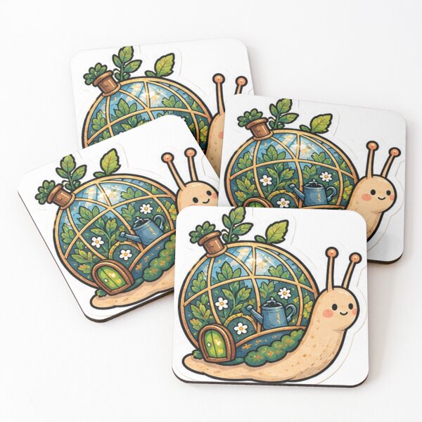 Item preview, Whimsical Garden Snail – Cozy Greenhouse Sticker designed and sold by denybz.