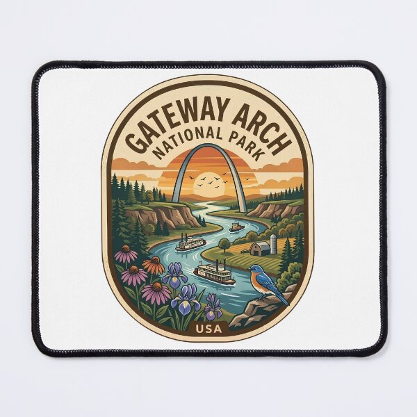 Item preview, Gateway Arch National Park St Louis Missouri Vintage Travel Badge designed and sold by LittleArij.