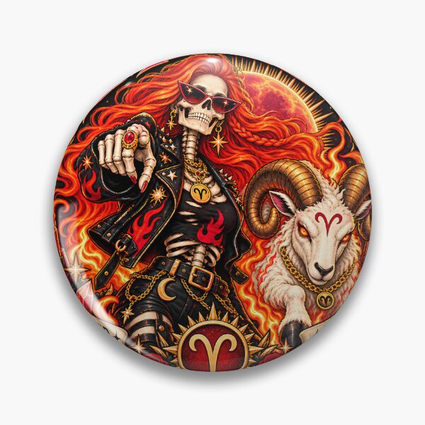 Item preview, Aries: Start the Fire | Fiery Zodiac Ram Celestial Gothic Art designed and sold by NinthLantern.