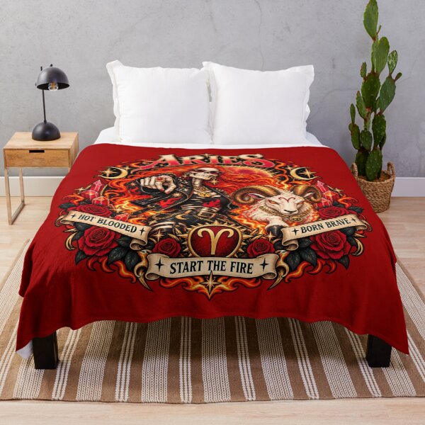 Item preview, Aries: Start the Fire | Fiery Zodiac Ram Celestial Gothic Art designed and sold by NinthLantern.