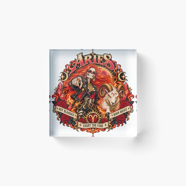 Item preview, Aries: Start the Fire | Fiery Zodiac Ram Celestial Gothic Art designed and sold by NinthLantern.