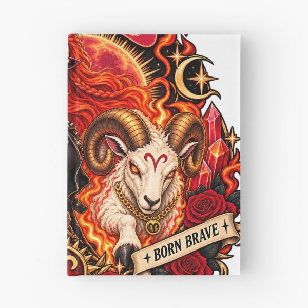 Item preview, Aries: Start the Fire | Fiery Zodiac Ram Celestial Gothic Art designed and sold by NinthLantern.