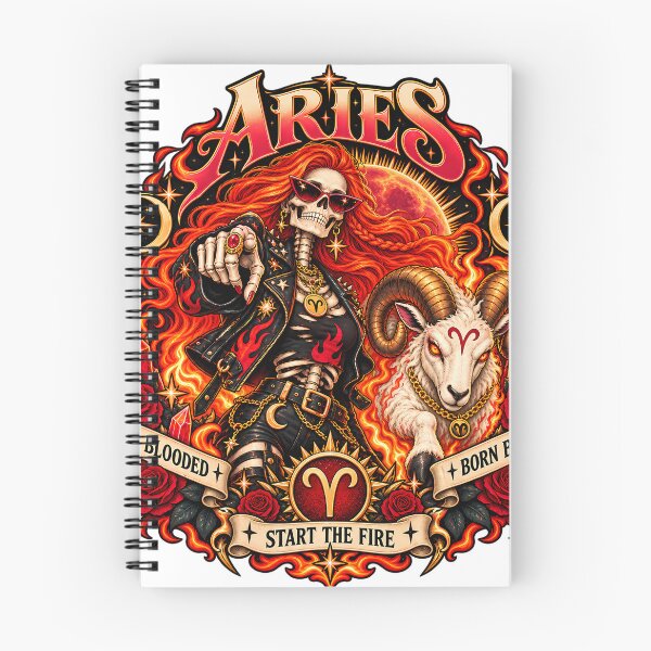 Item preview, Aries: Start the Fire | Fiery Zodiac Ram Celestial Gothic Art designed and sold by NinthLantern.