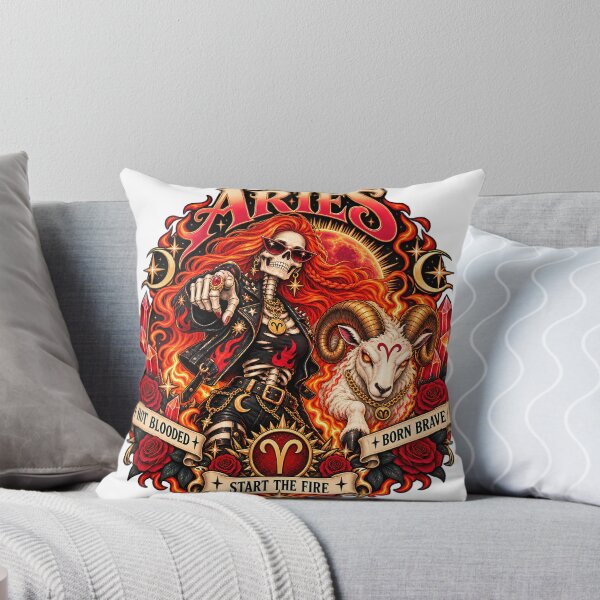Item preview, Aries: Start the Fire | Fiery Zodiac Ram Celestial Gothic Art designed and sold by NinthLantern.