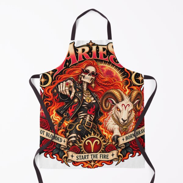 Item preview, Aries: Start the Fire | Fiery Zodiac Ram Celestial Gothic Art designed and sold by NinthLantern.