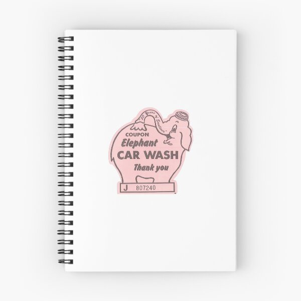 Item preview, elephant car wash pink retro ad vintage ad pink elephant cute city chic thank you ticket designed and sold by bunnylover4life.