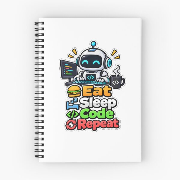 Item preview, Eat Sleep Code Repeat Programmer Robot Coding Developer Sticker designed and sold by chronodesign03.