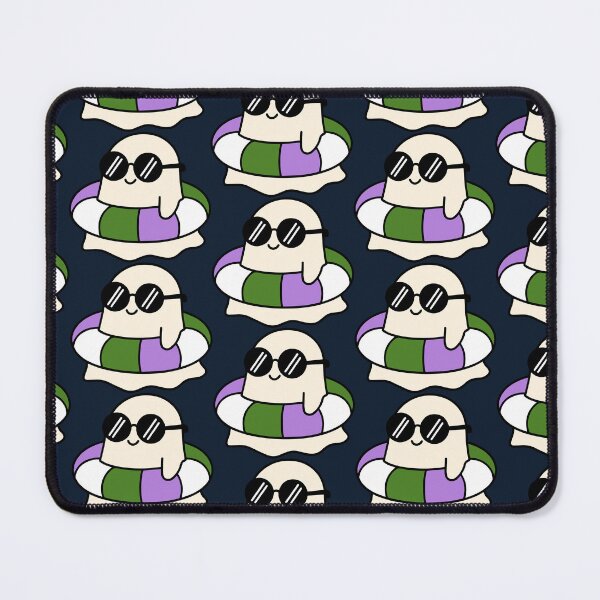 Item preview, Vintage Kawaii Ghost on Genderqueer Pride Swimming Tube Summer Vibes designed and sold by Cannaxes Studio.