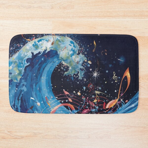 Item preview, Cosmic Ocean Music Art – Mystical Wave with Floating Musical Notes. designed and sold by fbtrisha.
