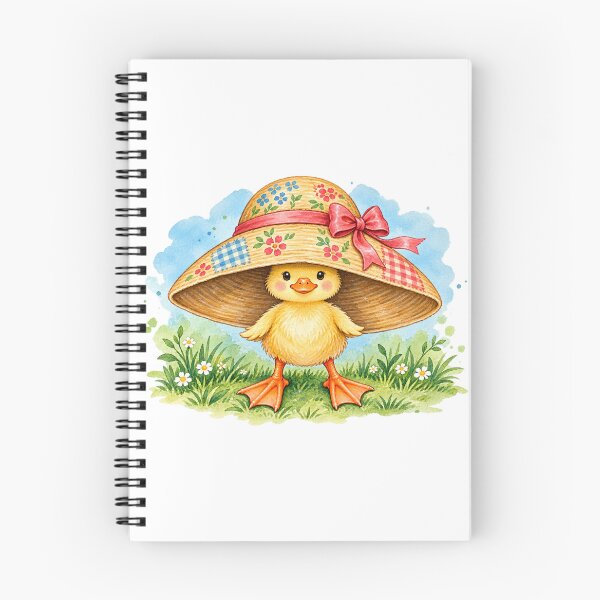 Item preview, Cute Duckling in a Floral Sun Hat – Whimsical Garden Bird designed and sold by MrDev.