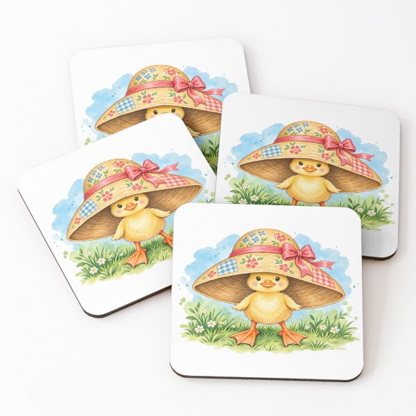 Item preview, Cute Duckling in a Floral Sun Hat – Whimsical Garden Bird designed and sold by MrDev.