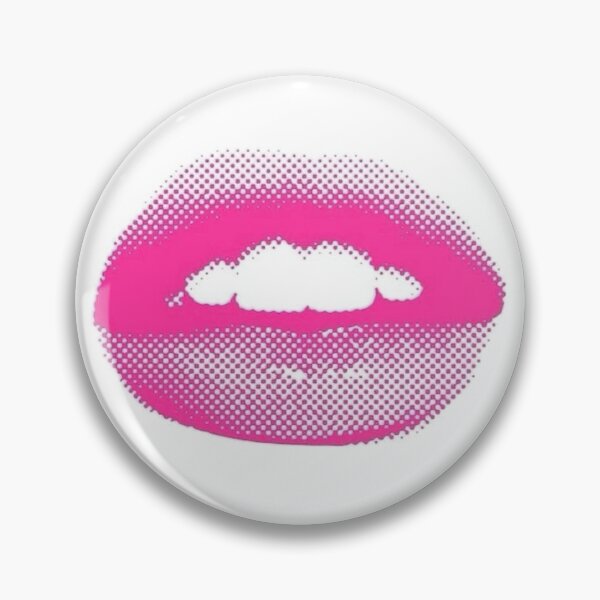 Item preview, pink lip bite pop art neon pink funky chic city girl lips pout designed and sold by bunnylover4life.