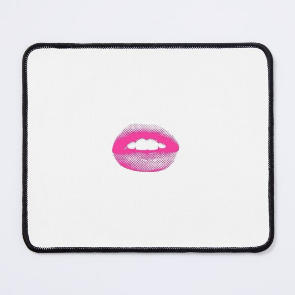 Item preview, pink lip bite pop art neon pink funky chic city girl lips pout designed and sold by bunnylover4life.
