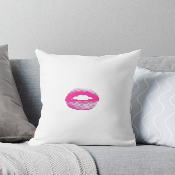 Item preview, pink lip bite pop art neon pink funky chic city girl lips pout designed and sold by bunnylover4life.