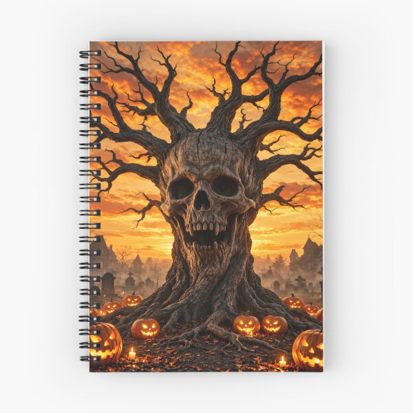 Item preview, Haunted Skull Tree Halloween – Giant Dead Tree in Gothic Cemetery designed and sold by DrakariArt.