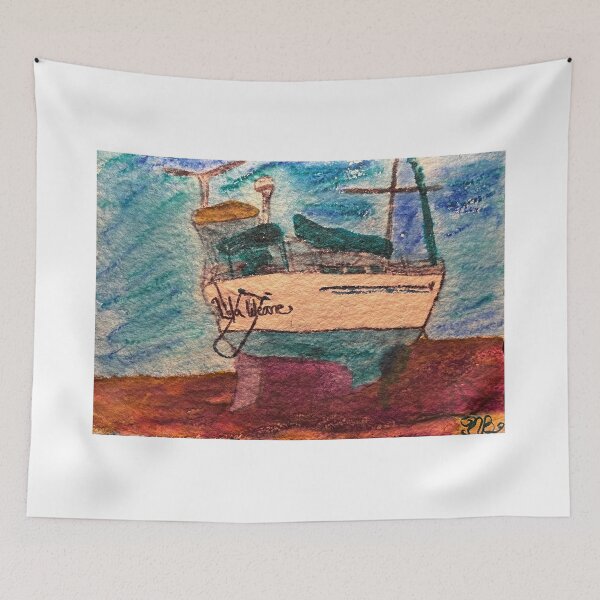 Item preview, Beached Boat Watercolor Lola designed and sold by BirdandaBrush.