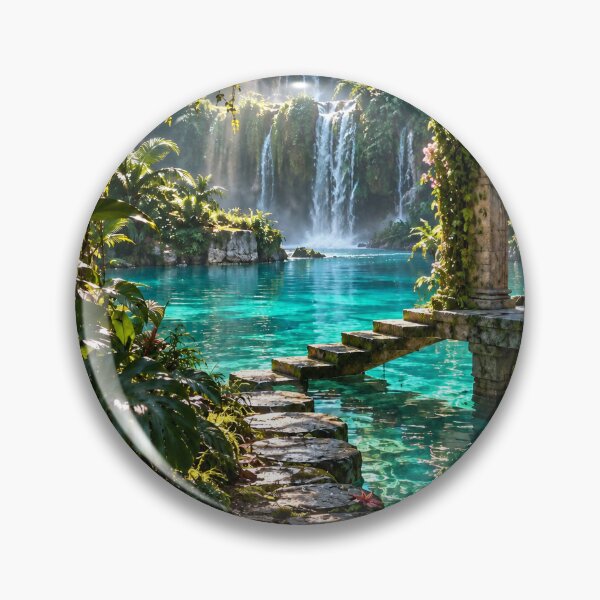 Item preview, Enchanted Jungle Lagoon – Tropical Waterfall, Secret Garden & Crystal Waters designed and sold by IRON SIREN.