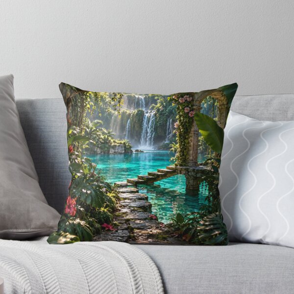 Item preview, Enchanted Jungle Lagoon – Tropical Waterfall, Secret Garden & Crystal Waters designed and sold by IRON SIREN.