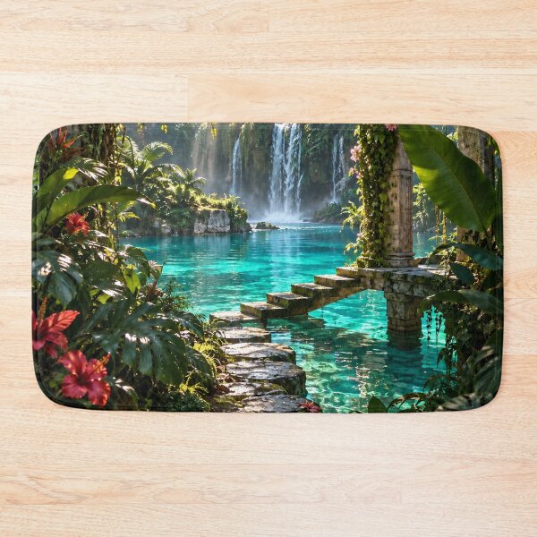 Item preview, Enchanted Jungle Lagoon – Tropical Waterfall, Secret Garden & Crystal Waters designed and sold by IRON SIREN.