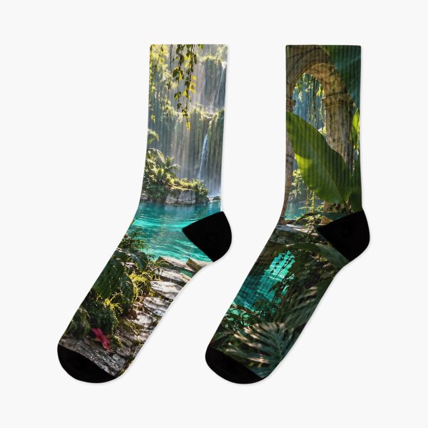 Item preview, Enchanted Jungle Lagoon – Tropical Waterfall, Secret Garden & Crystal Waters designed and sold by IRON SIREN.